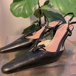 Leather Brooks Brothers Kitten Heels with Tassels